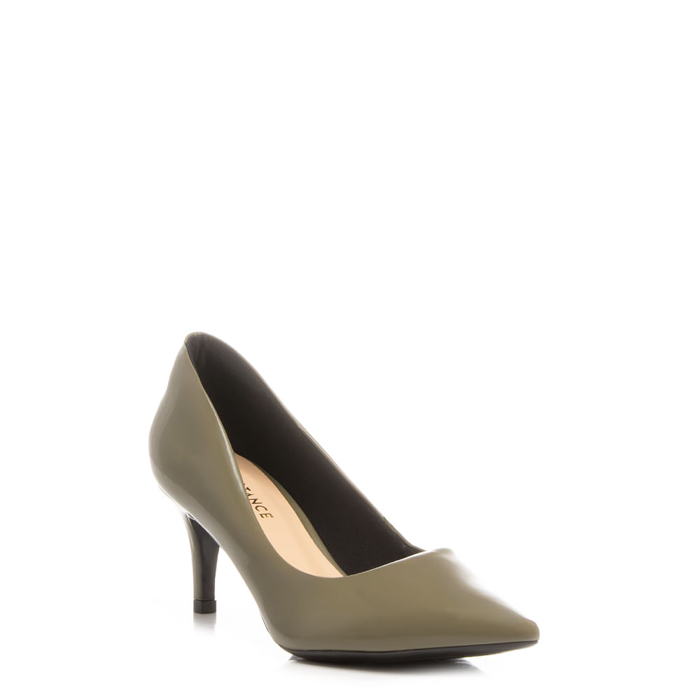 Encontraproduto.com.br - Scarpin Verde Verniz Salto Fino Médio