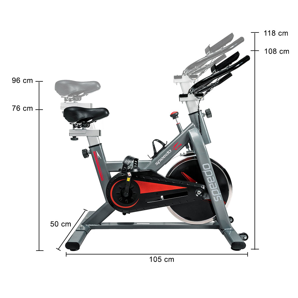 Encontraproduto.com.br - Bicicleta Spinning Speedo S103 Painel c/ Conexão Bluetooth