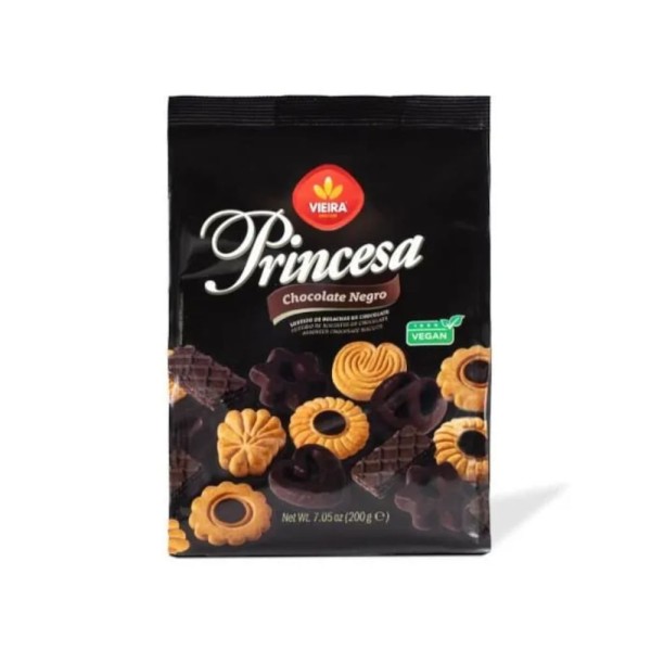 Biscoito Doce Vegano Princesa Choc. Negro 200gr - Kit Com 2