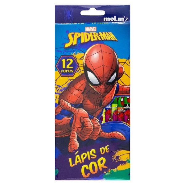 Encontraproduto.com.br - Lápis De Cor Molin Spider-Man Com 12 Cores