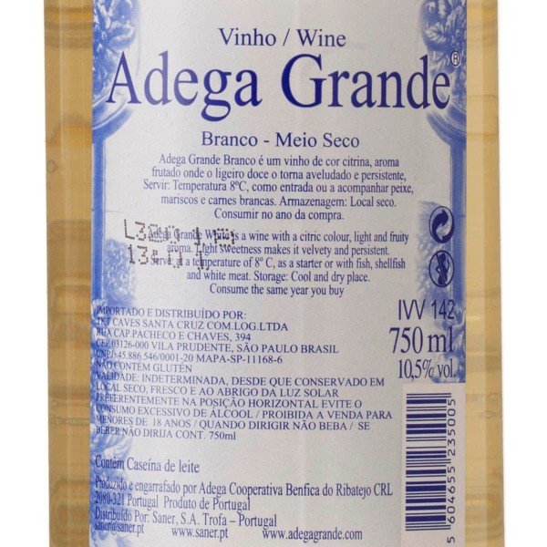 Encontraproduto.com.br - Vinho Branco Português Adega Grande - 750 ml