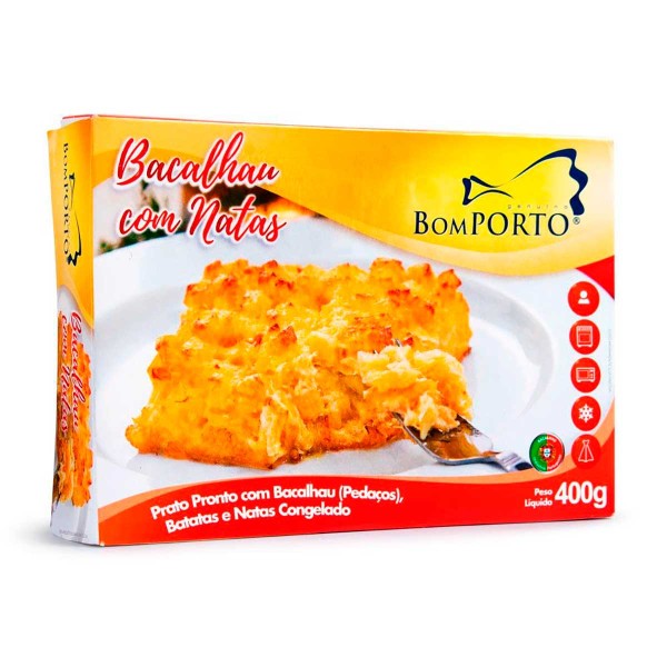 Encontraproduto.com.br - Bacalhau com Natas Bom Porto 400 g