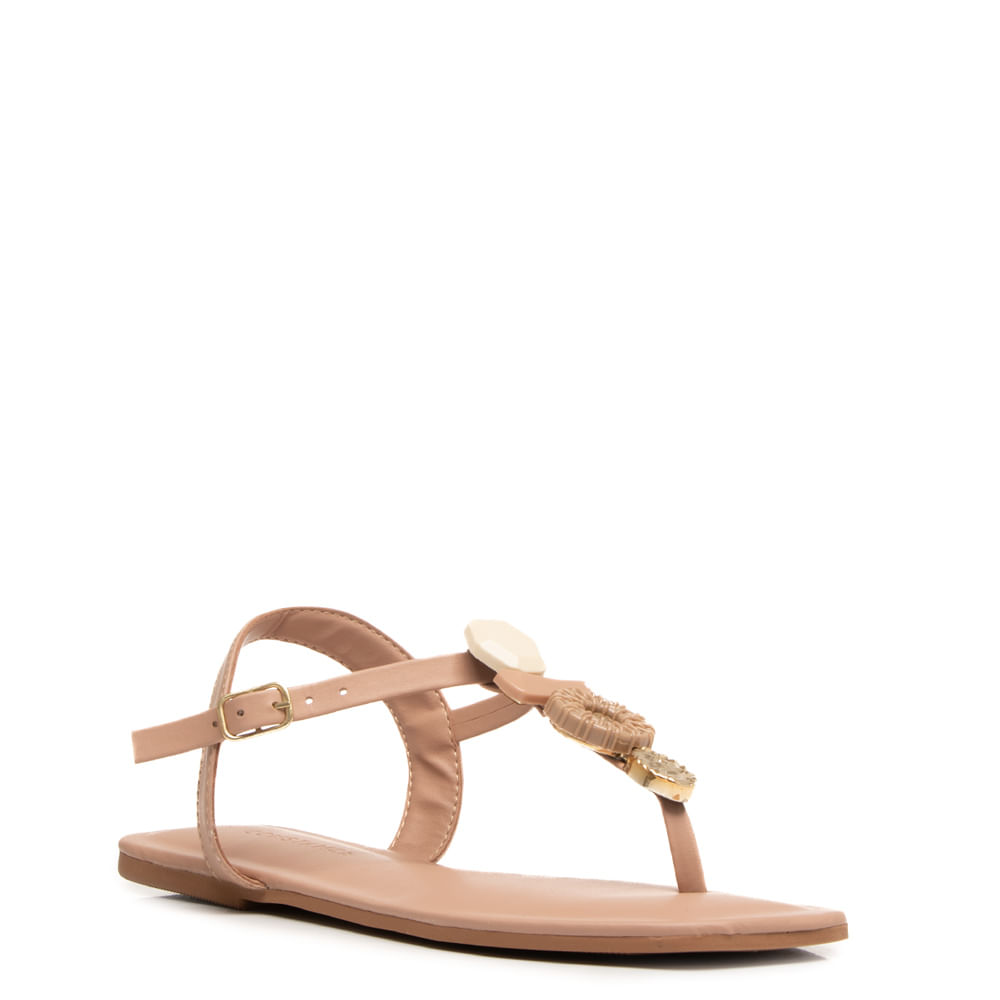 Encontraproduto.com.br - Rasteira Nude Pedras