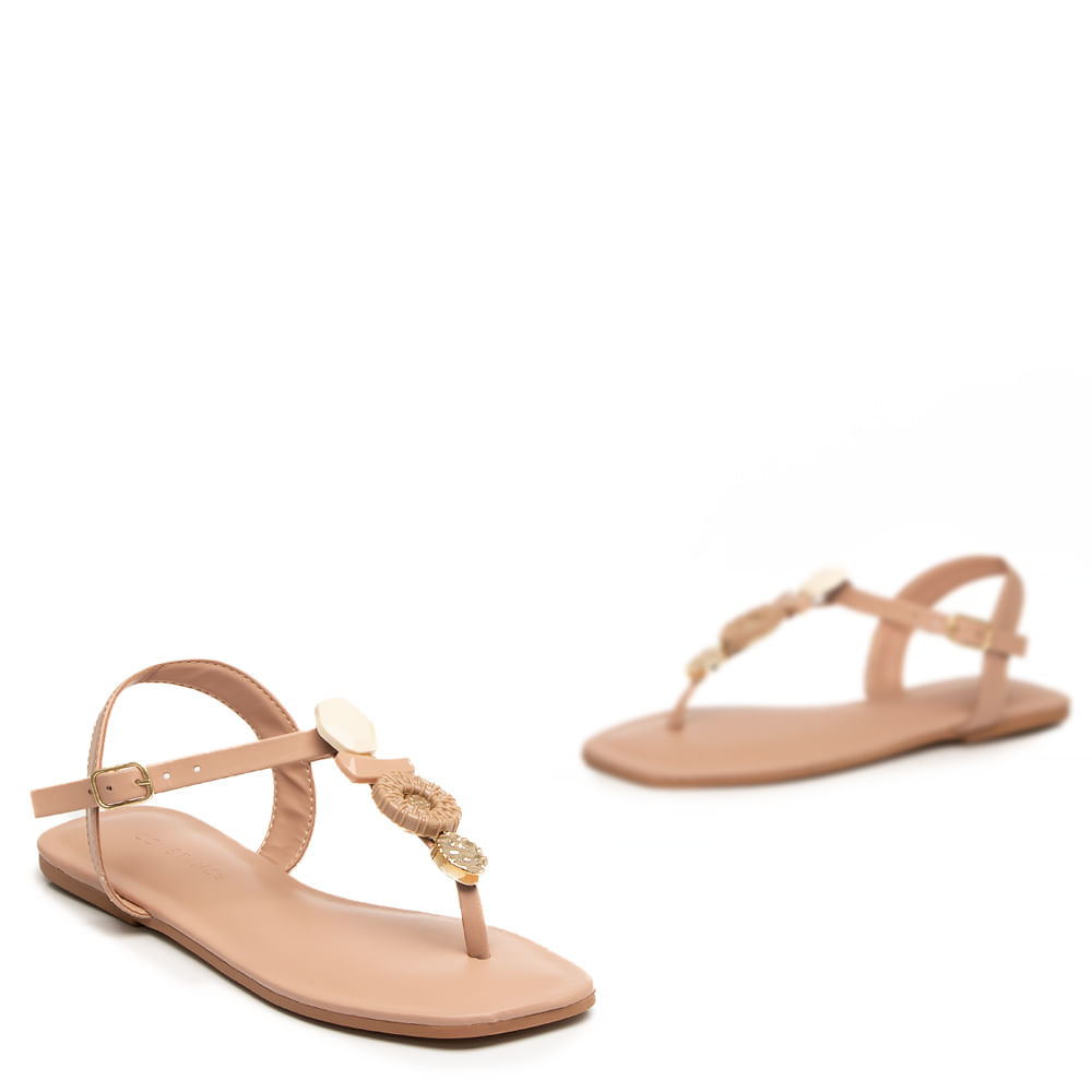 Encontraproduto.com.br - Rasteira Nude Pedras