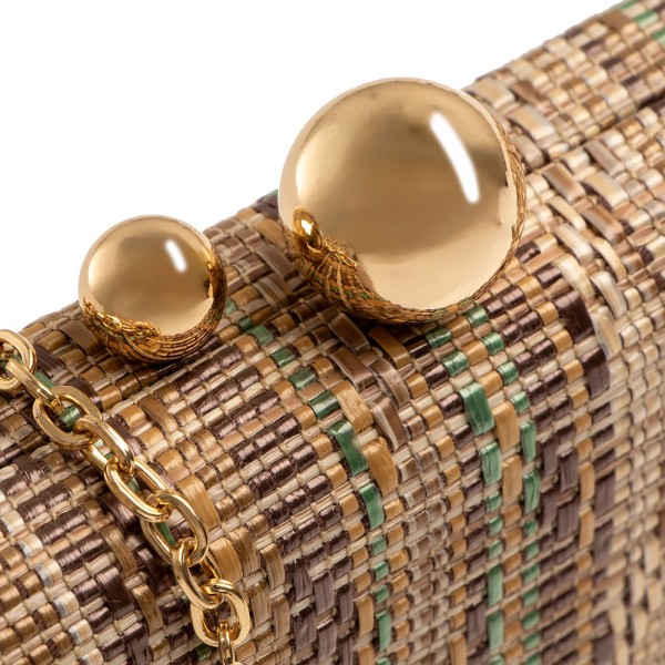 Encontraproduto.com.br - Clutch Marrom Alça Corrente
