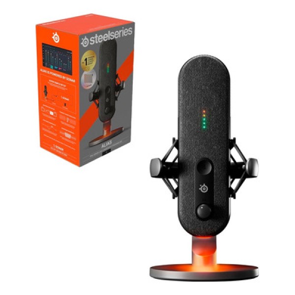 Encontraproduto.com.br - Microfone Alias - Gamer De Mesa Condensador Steelseries Alias, RGB, USB-C - Streamer Podcast - 61601
