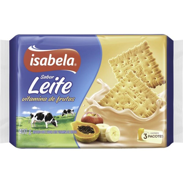 Encontraproduto.com.br - Biscoito Isabela Leite - Vitamina de Frutas Pacote com 400g