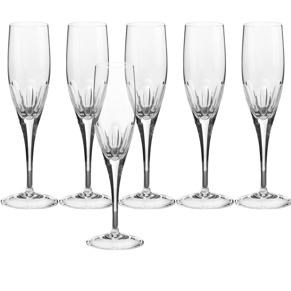 Jogo De Taças Champanhe Em Cristal Strauss 160ml 6 Peças