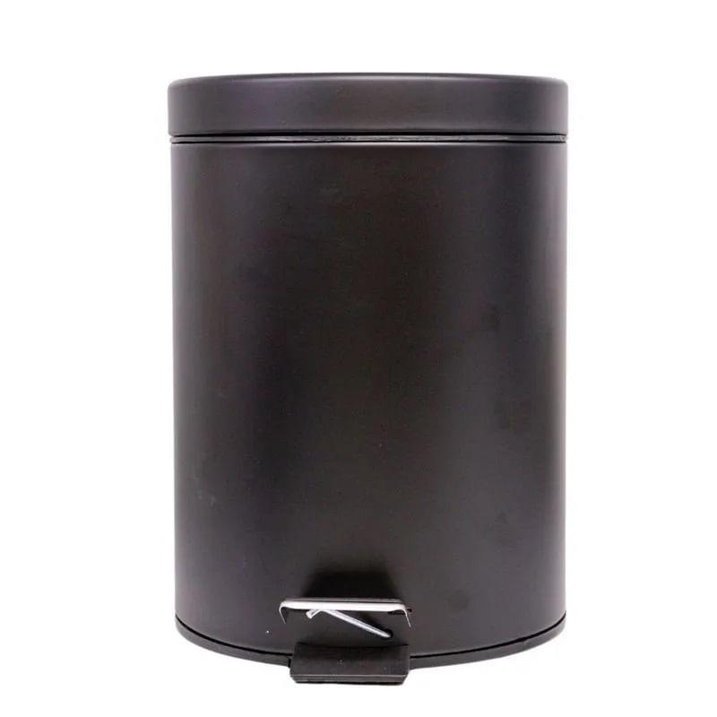 Encontraproduto.com.br - Lixeira Inox Hasiera Com Pedal Preta 5L