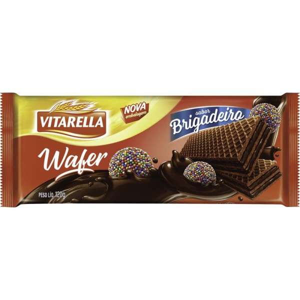 Encontraproduto.com.br - Biscoito Wafer Vitarella Brigadeiro Pacote com 120g