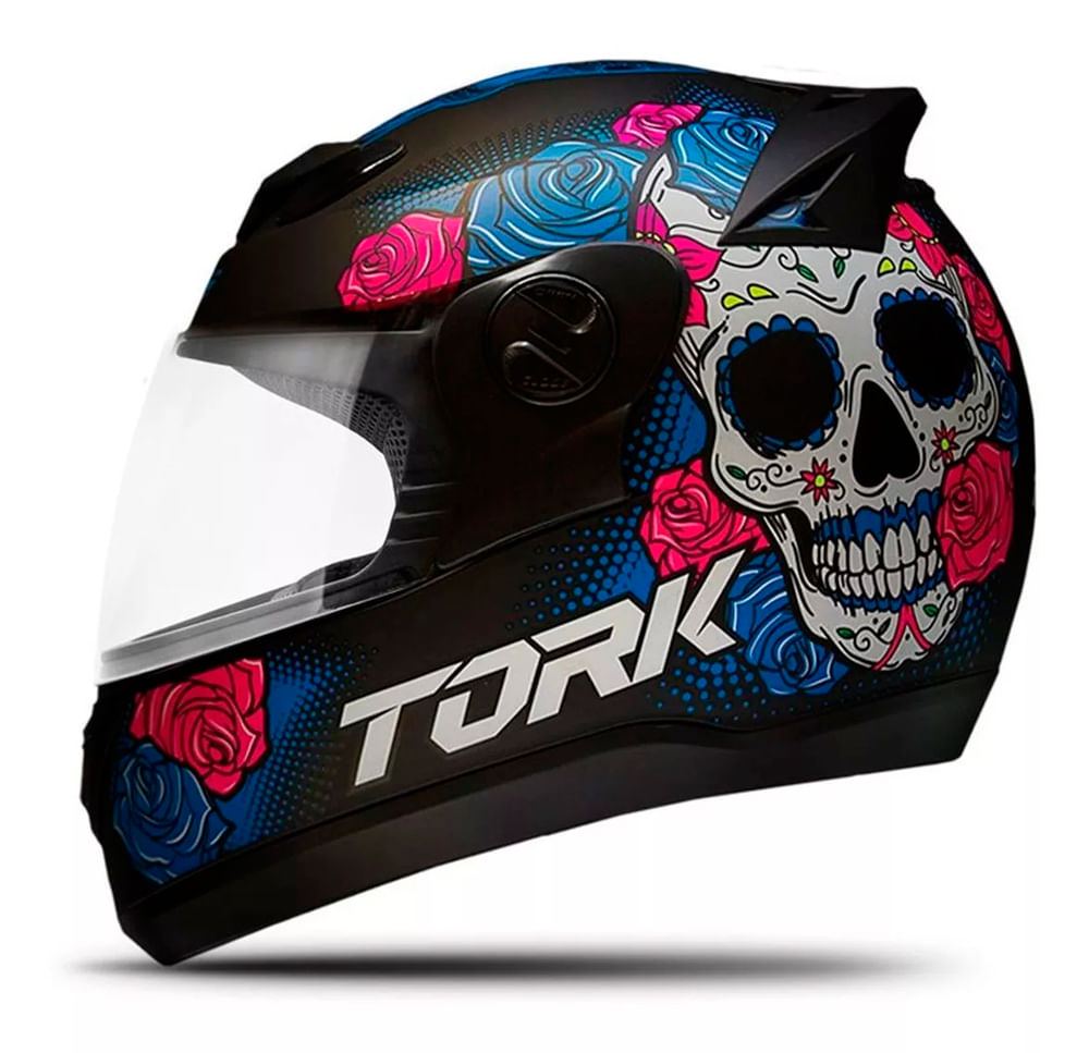 Capacete Pro Tork G7 Mexican Skull Preto brilhante