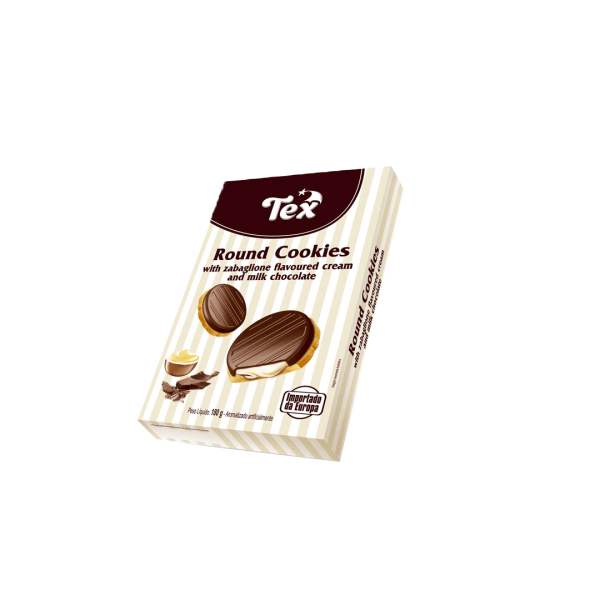 Round Cookies Tex Creme De Zabaglione e Chocolate Ao Leite 180g