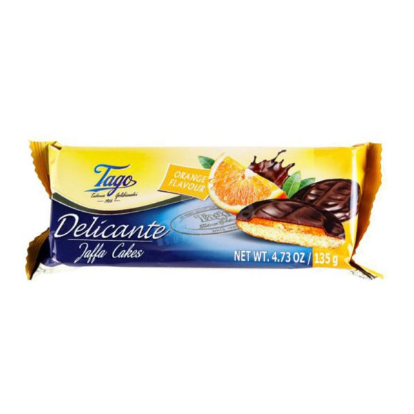 Biscoito Coberto Com Chocolate e Recheado Com Geleia de Laranja Tago 135g