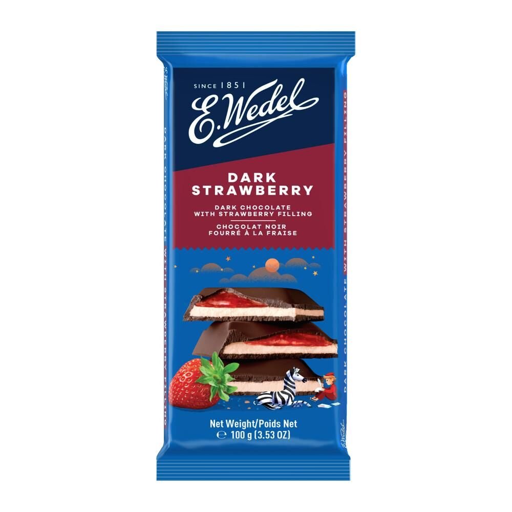 Chocolate E.WEDEL Amargo com Recheio de Morango 100g