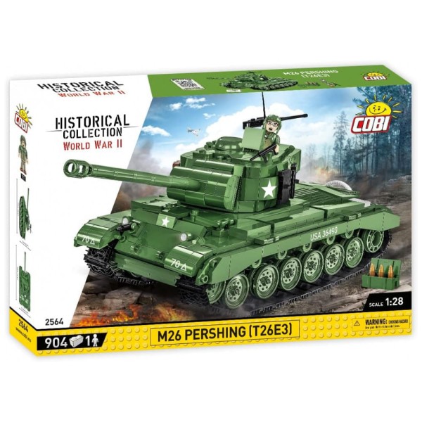 Encontraproduto.com.br - Kit de Construção Tanque M26 Pershing T26E3 da Segunda Guerra Mundial com 904 Peças, COBI, Verde