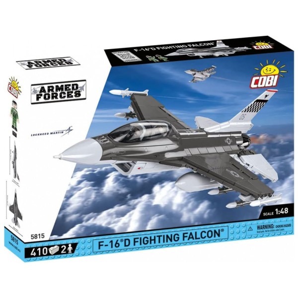 Encontraproduto.com.br - Kit de Construção Caça Forças das 5815 F 16D Fighting Falcon com 410 Peças, COBI, Preto