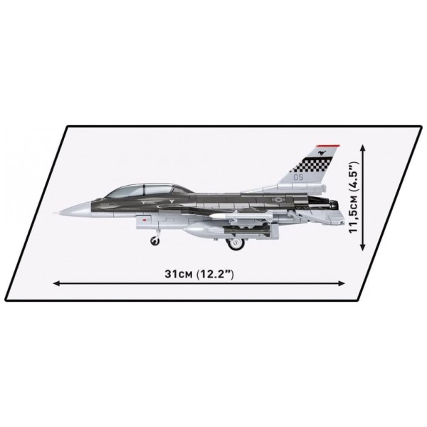 Encontraproduto.com.br - Kit de Construção Caça Forças das 5815 F 16D Fighting Falcon com 410 Peças, COBI, Preto