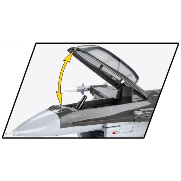 Encontraproduto.com.br - Kit de Construção Caça Forças das 5815 F 16D Fighting Falcon com 410 Peças, COBI, Preto