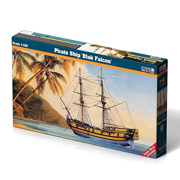 Kit Plástico Navio Pirata Falcão Negro 1/120 Mister Craft Mis F-61