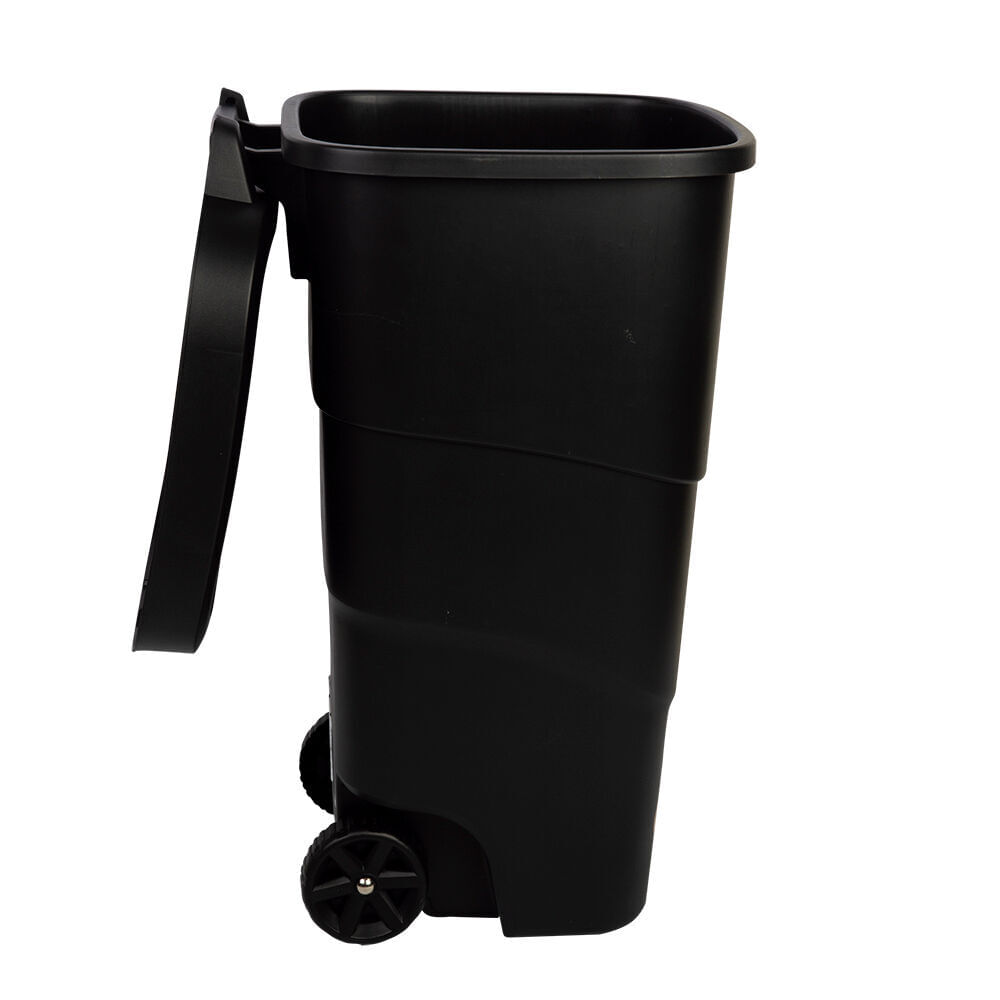 Lixeira Com Tampa Aster Preto 110L Casa&ideia
