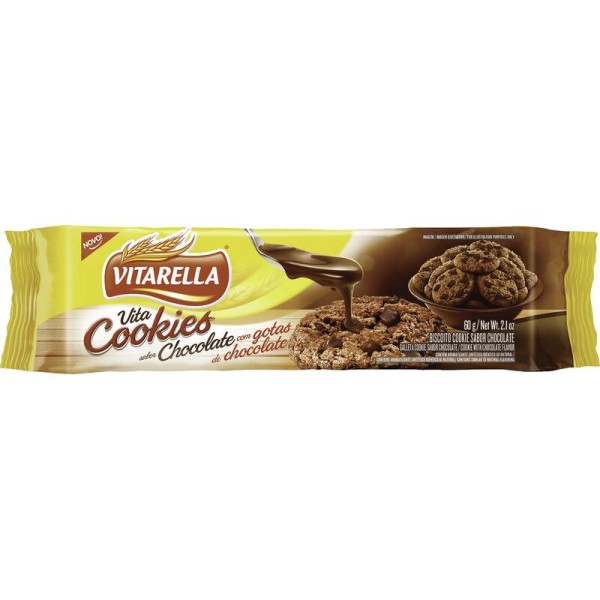 Encontraproduto.com.br - Biscoito Cookies Vitarella Chocolate Pacote com 60g