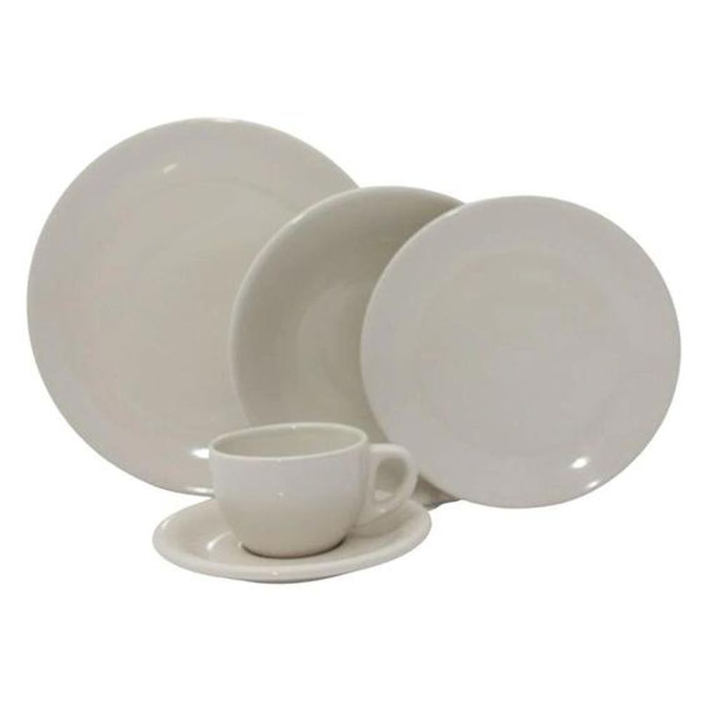 Encontraproduto.com.br - Jogo De Jantar E Chá Oxford 20 Peças Prátika Creme - 111204