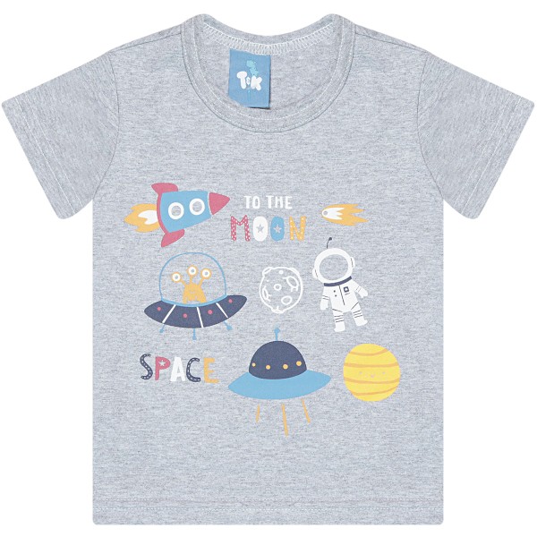 Pijama Manga Curta Infantil Espacial Azul - Toys & Kids