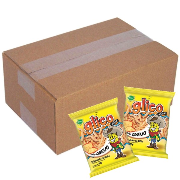 Encontraproduto.com.br - Kit Salgadinho Queijo Glico 80g c/20 - Ebicen