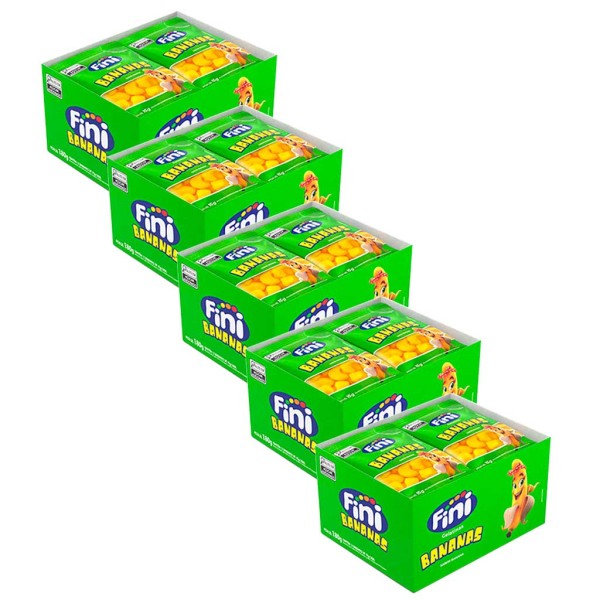 Kit 5 Balas de Gelatina Banana 15g c/12 - Fini