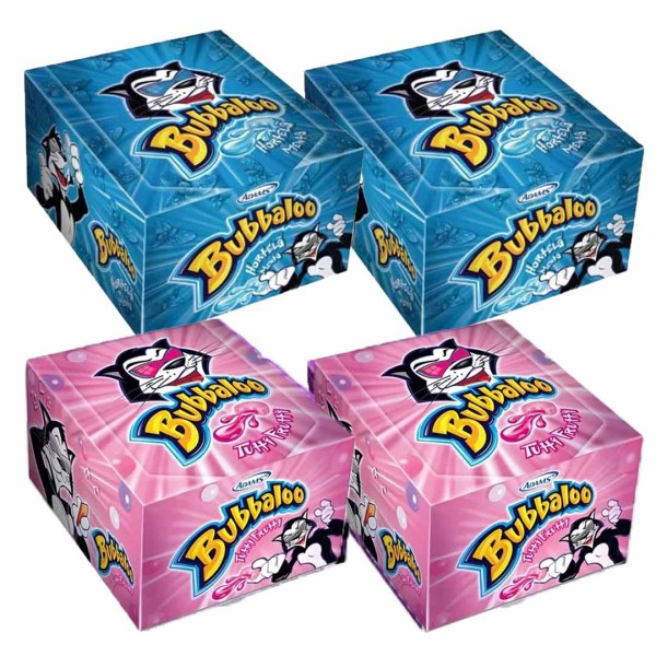 Encontraproduto.com.br - Kit com 4 caixas c/60 Chiclete Bubbaloo - 2 Fruta +2 Hortelã