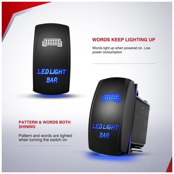 Encontraproduto.com.br - Luz LED Automotiva Decorativa Externa 12V DC 300W Resistência ao Derretimento, NILIGHT 10014W, Vermelho