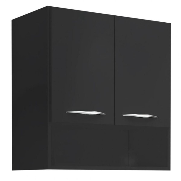 Encontraproduto.com.br - Armário Aéreo Duas Portas Com Nicho Trovarelli Preto [f031]