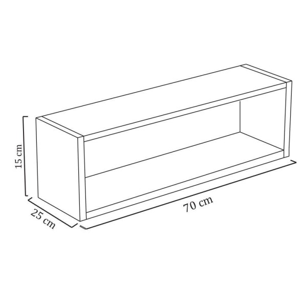 Encontraproduto.com.br - Nicho Retangular Decorativo 70cx25px15a Preto Em Mdf [f031]
