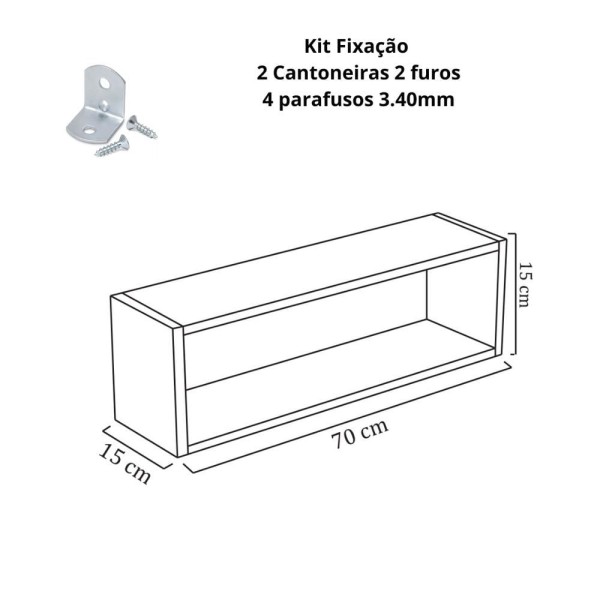 Encontraproduto.com.br - Nicho Retangular Decorativo 70cx25px15a Preto Em Mdf [f031]