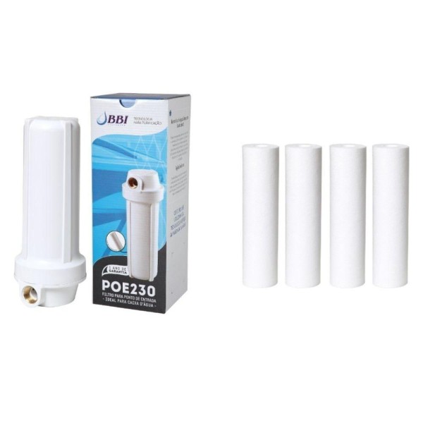 Encontraproduto.com.br - Filtro de Água para Caixa Dágua Poe + 4 Refis Bbi Filtração