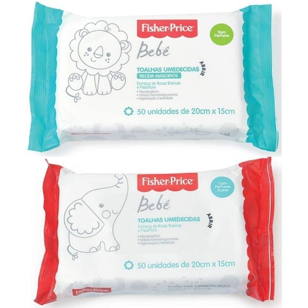 Encontraproduto.com.br - KIT CHÁ DE BEBE FISHER PRICE - HIPOALERGÊNICO - 10 ITENS