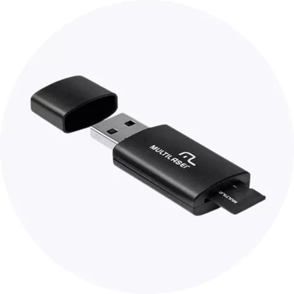 Encontraproduto.com.br - Pen Drive 2x1 Multilaser Mc164 Leitor Usb + Micro Sd 64gb