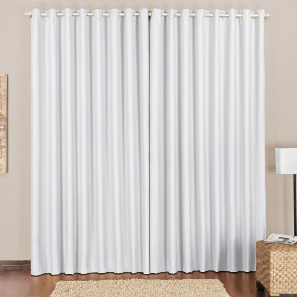 Encontraproduto.com.br - Cortina Block Blackout Blecaute Para Trilho Comum Tecido Corta Luz 2,00 X 1,70M Janela - Branco Gelo