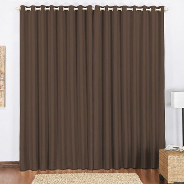 Encontraproduto.com.br - Cortina Block Blackout Blecaute Para Trilho Comum Tecido Corta Luz 4,00 X 2,80M Janela - Tabaco