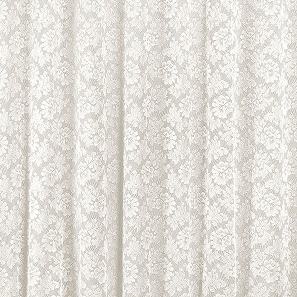 Encontraproduto.com.br - Cortina Serena Para Trilho Comum Tecido Renda Floral e Malha 2,00M X 1,70M - Palha