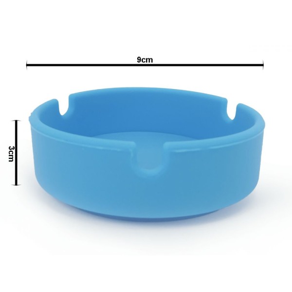 Encontraproduto.com.br - Cinzeiro Silicone Redondo Lavável Não Queima Não Quebra Azul