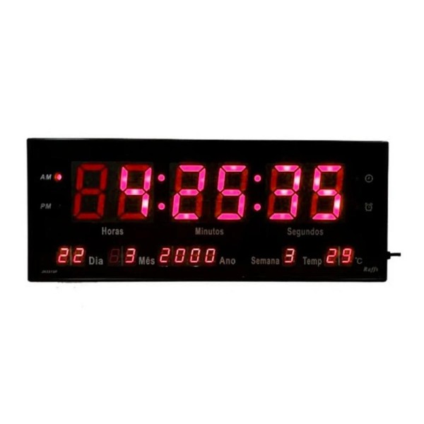 Encontraproduto.com.br - Relógio Parede Led Digital Gigante 36Cm Data Temperatura