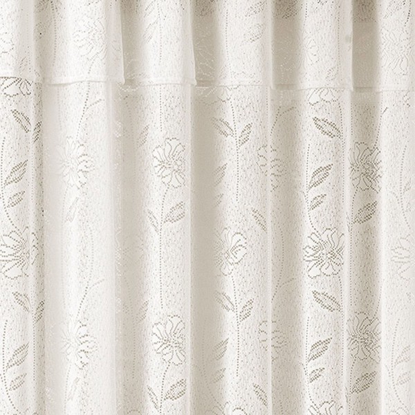 Encontraproduto.com.br - Cortina Jade Para Trilho Comum Tecido Renda Floral 2,00M X 2,50M Porta Balcão - Palha