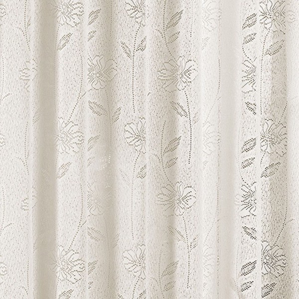 Encontraproduto.com.br - Cortina Jade Para Trilho Comum Tecido Renda Floral 2,00M X 2,50M Porta Balcão - Palha