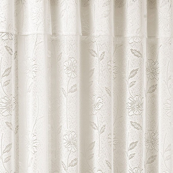 Encontraproduto.com.br - Cortina Jade Para Trilho Comum Tecido Renda Floral 2,00M X 2,50M Porta Balcão - Palha
