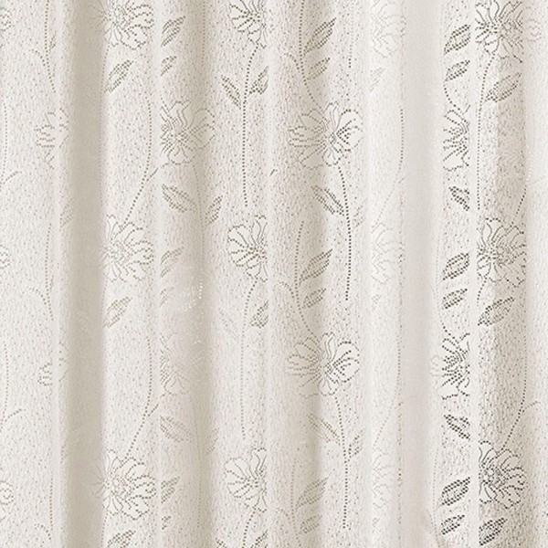 Encontraproduto.com.br - Cortina Jade Trilho Comum Renda Floral 3,00m X 2,50m - Palha