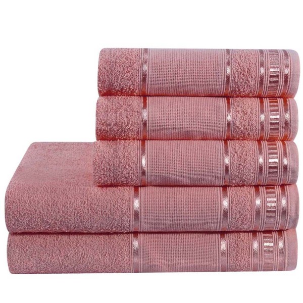 Encontraproduto.com.br - Kit Combo Premier Cobre Leito Super King Micro Percal 200 Fios + Toalhas De Banho 8 Peças - Rosa
