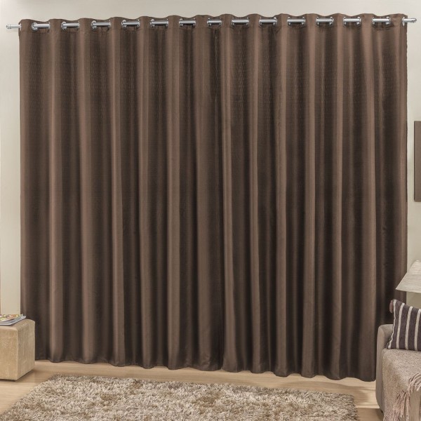 Encontraproduto.com.br - Cortina 4 Mts Sala Quarto Escritório Ráfia Para Trilho Comum Baratissima Tabaco