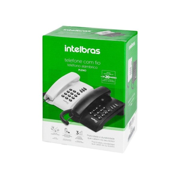 Encontraproduto.com.br - Aparelho Telefônico Fixo com Fio Intelbras Pleno Preto