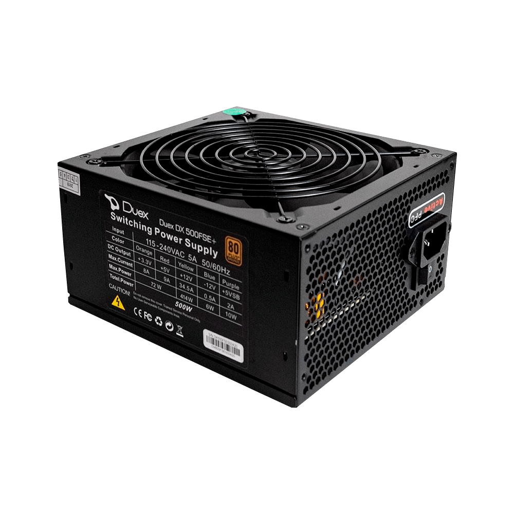 Fonte Gamer Duex 500w 80 Plus Bronze, Pfc Ativo, Bivolt Automatico - Dx 500fse+